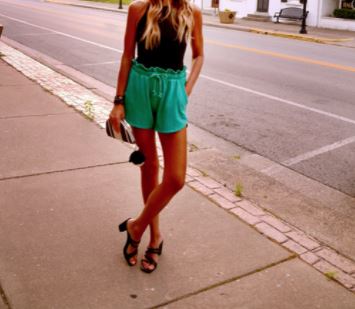 casual shorts with SKIM dupe black bodysuit for cute summer outfit idea