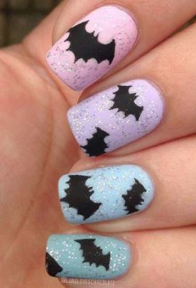 cute Halloween nails with Halloween nail stickers