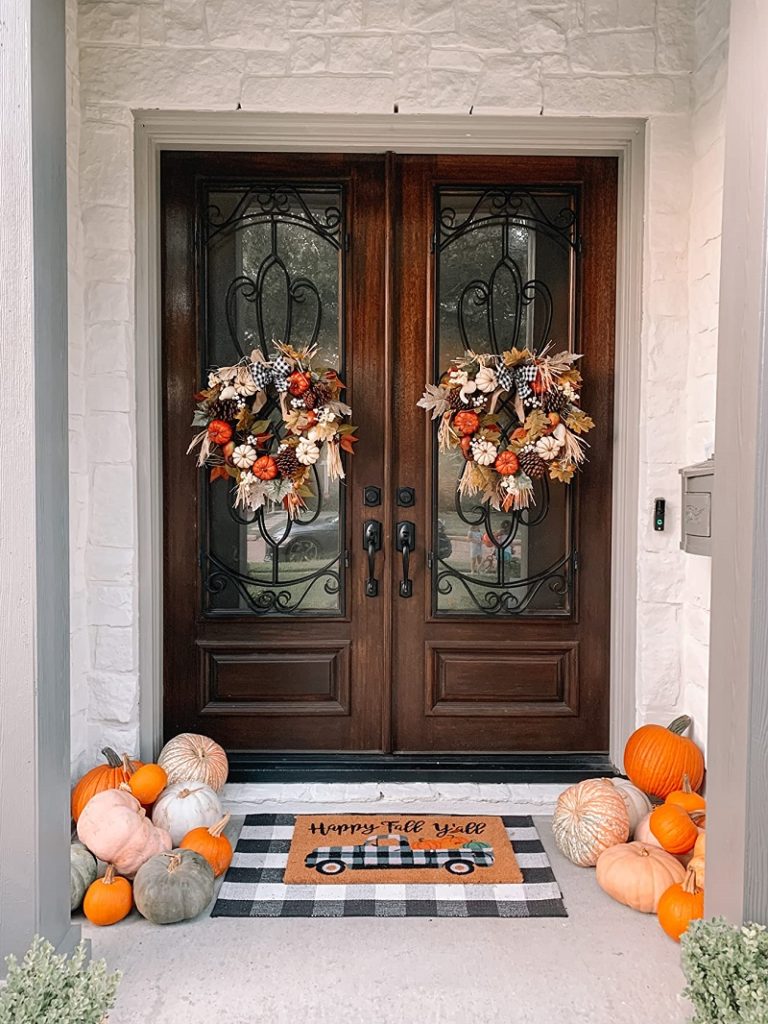cute fall wreath for fall front door decor