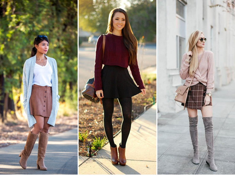fall outfits with skirts and boots by Very Easy Makeup