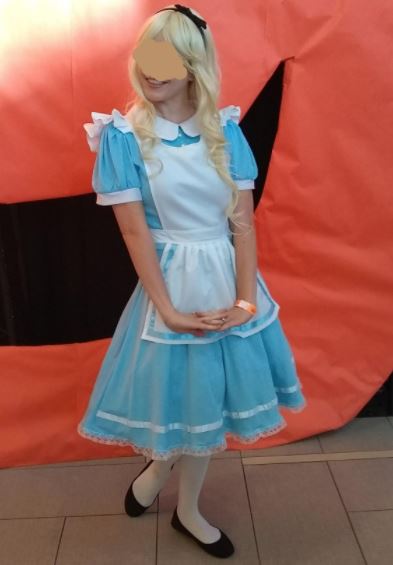 Alice in Wonderland costume dress for blondes and women