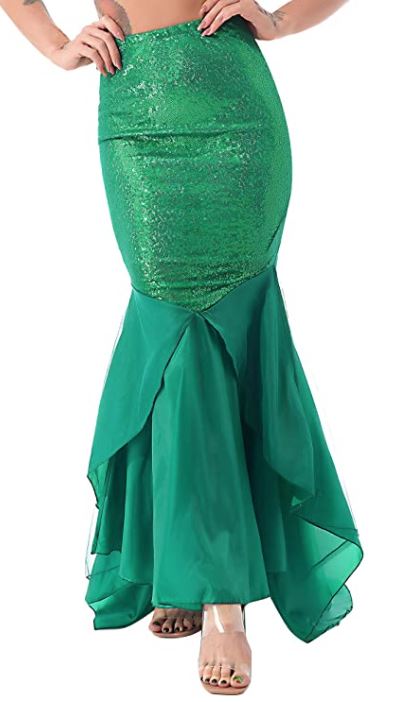 Disney Princess Ariel mermaid skirt with flare in plus sizes, 3X, and 4X