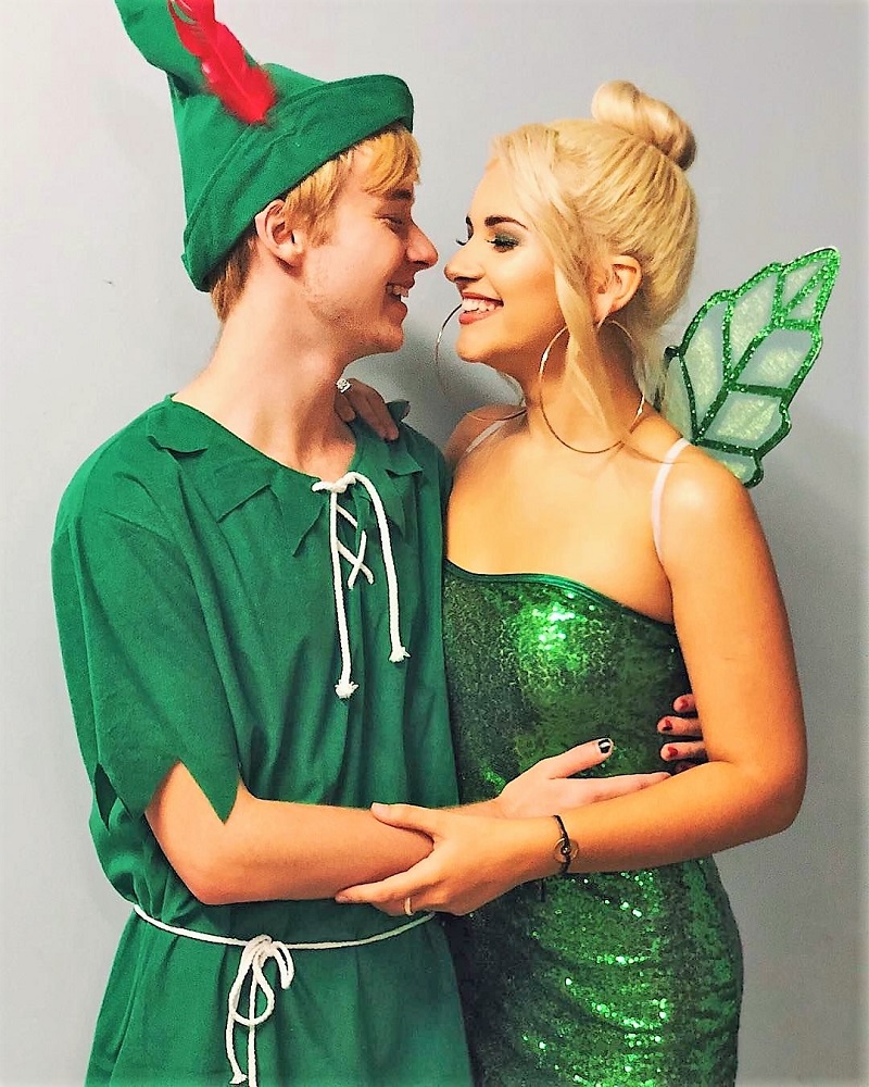Disney's Peter Pan and Tinker Bell couples costumes from a Disney movie