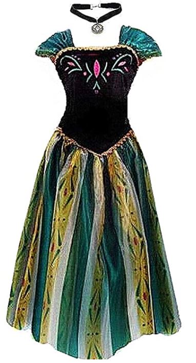 Disney Princess Anna costume for women with green coronation dress