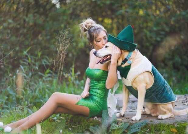 sexy Disney Tinker Bell costume for owner and dog