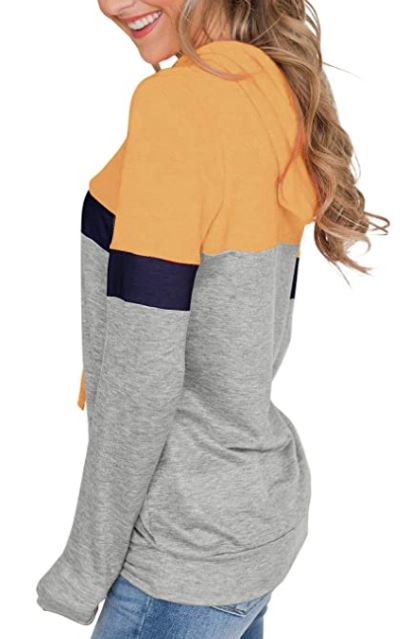 lightweight sweater for fall on Amazon by PINKMSTYLE in yellow and grey for fall