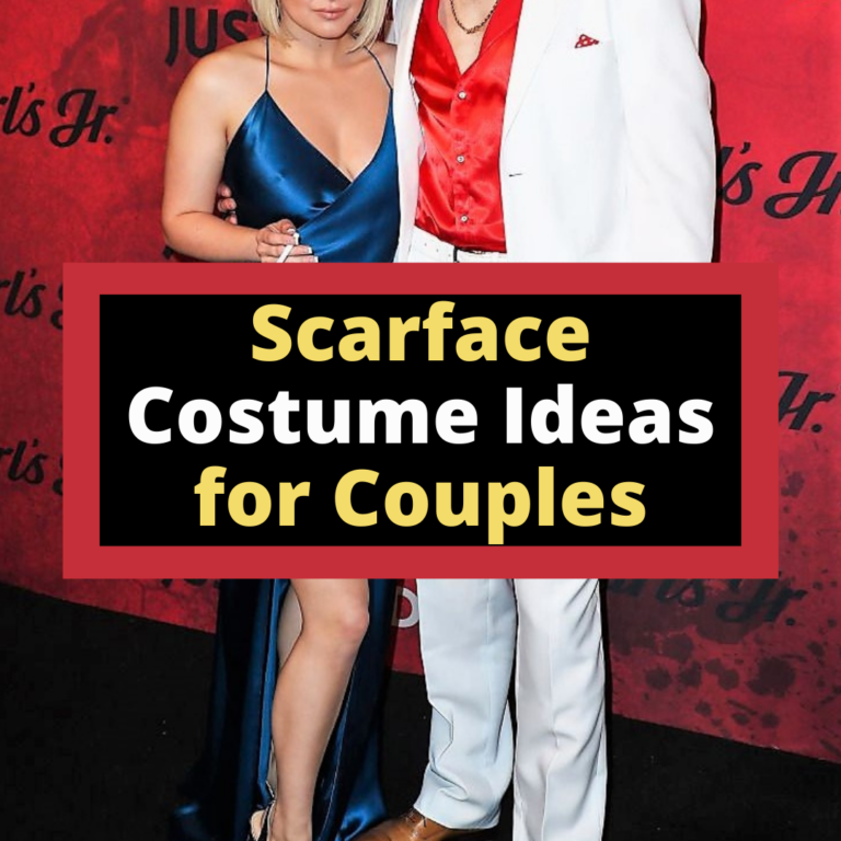 Scarface costume ideas for couples with Elvira Hancock and Tony Montanta