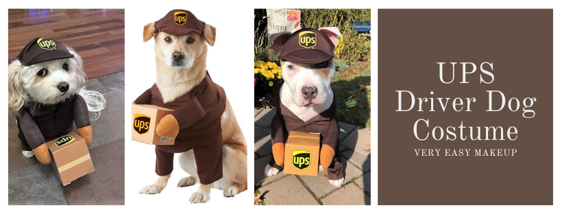 funniest dog costume with UPS driver dog costume for small and large dogs