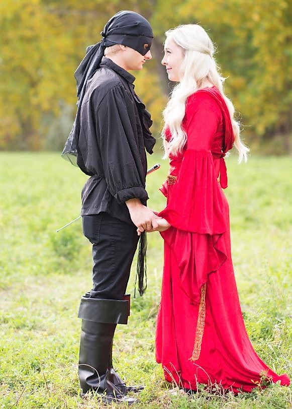 Wesley and Buttercup from The Princess Bride 80s movie for creative and romantic couples costumes
