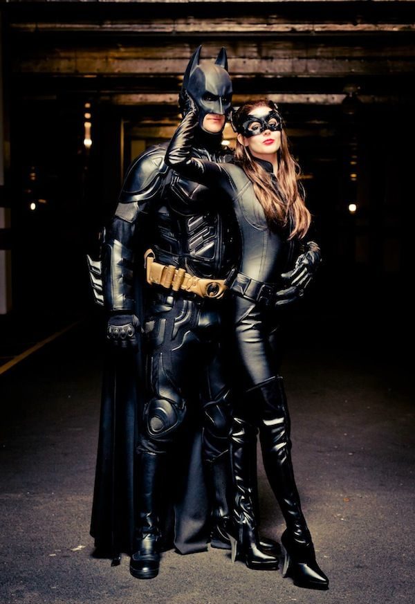 Sexy Couples Costumes for Halloween Cat Woman and Batman