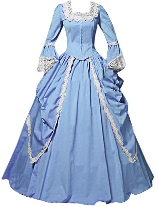 light blue Marie Antoinette dress on Amazon with plus sizes available