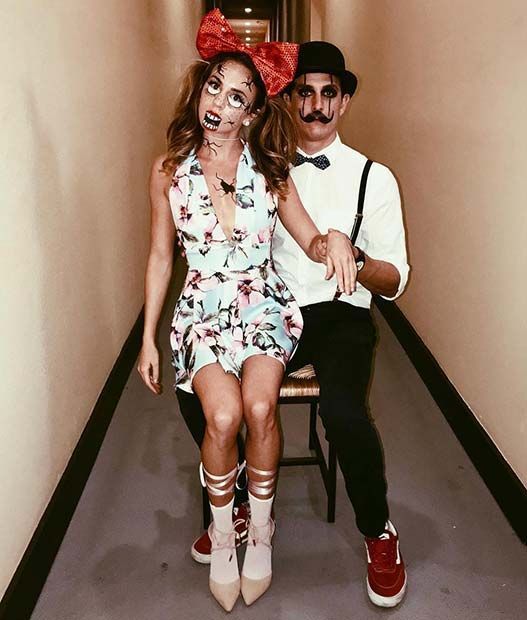 Sexy Halloween Costumes for Couples with Ventriloquist and Puppet