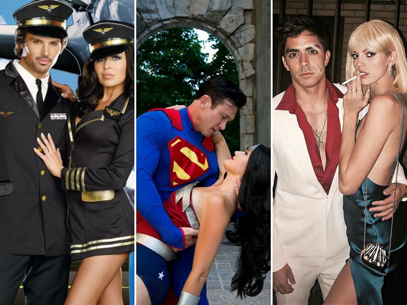 the sexiest couples costumes for Halloween on Amazon with police, Superman and Wonder Woman, and Elvira and Tony from Scarface