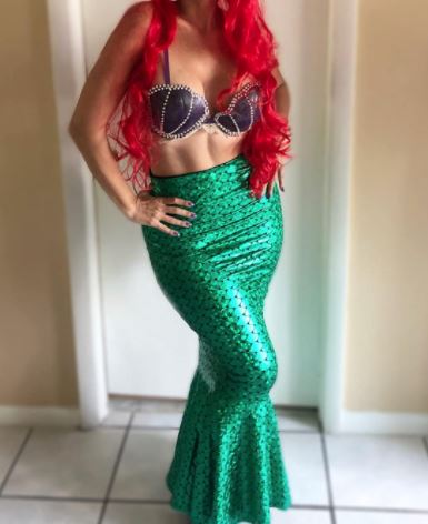 sexy mermaid costume with mermaid skirt to dress up as Disney's Ariel