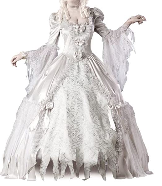 white Marie Antoinette costume dress for sale on Amazon