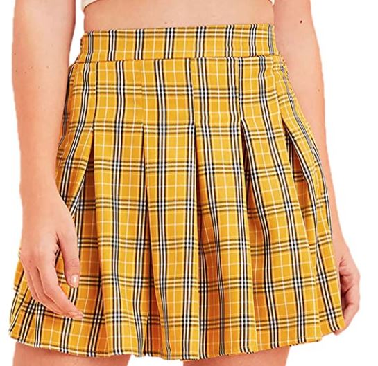 yellow plaid skirt for Cher DIY costume