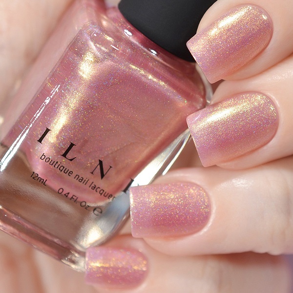 ILNP Yes Please pink holographic shimmery nail polish in light pink