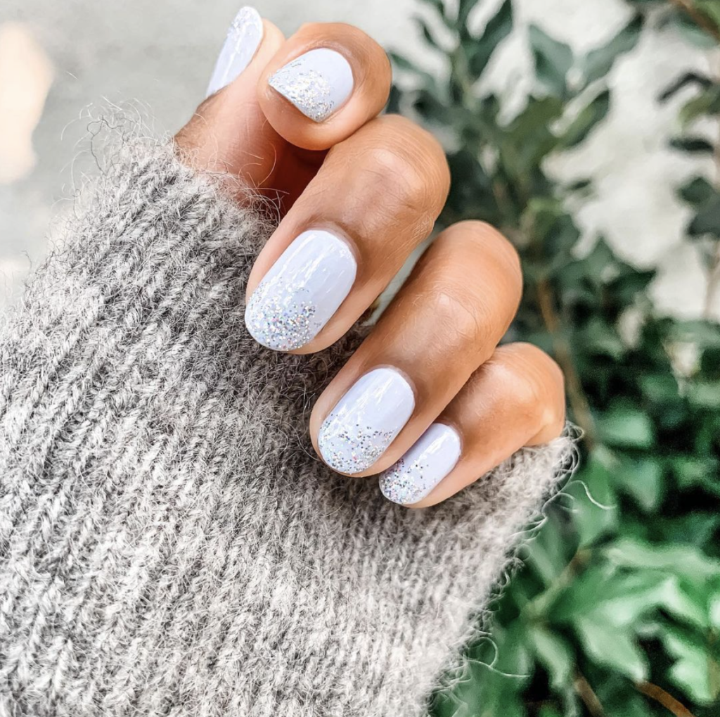 Icy Tips winter nail polish design