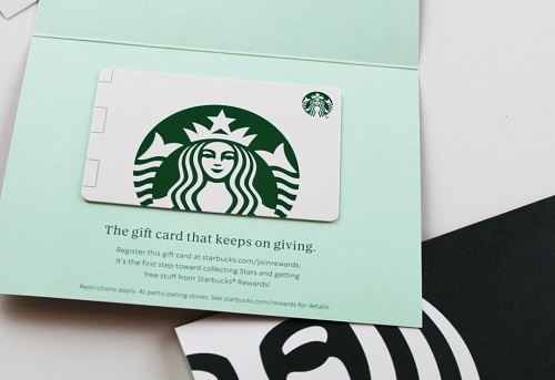 Starbucks gift card for Christmas gift idea