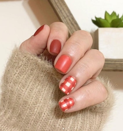 Fall Nail Designs with checkered print