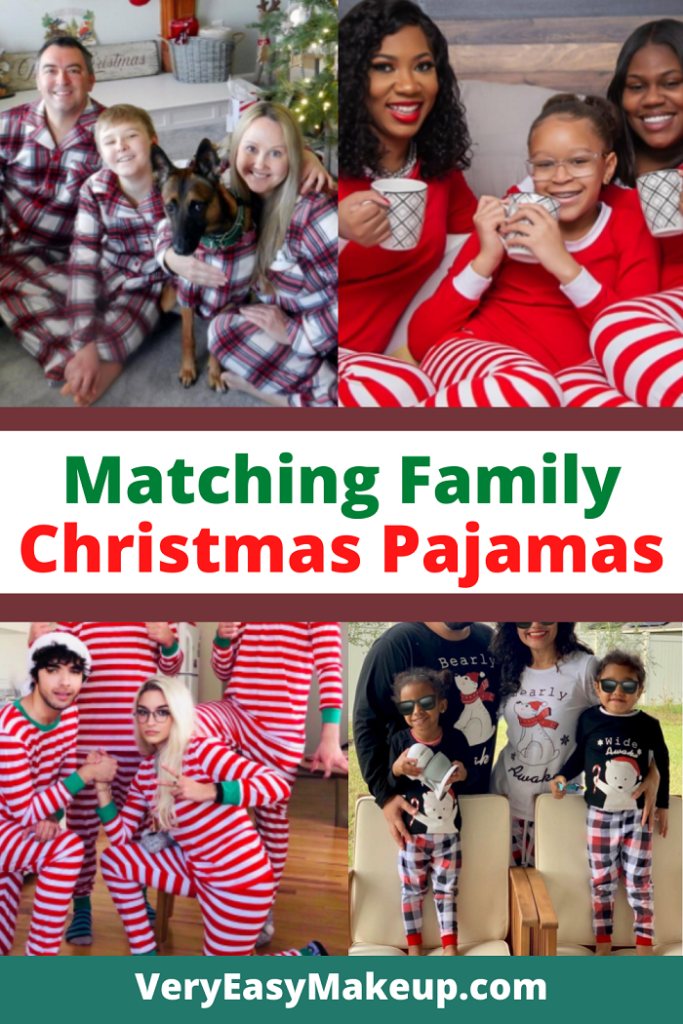 matching family Christmas pajamas by Very Easy Makeup