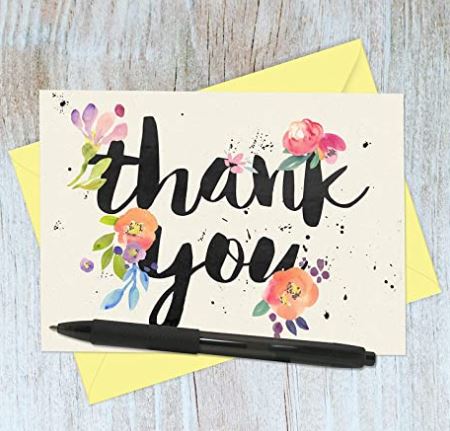 cute thank you cards with flowers