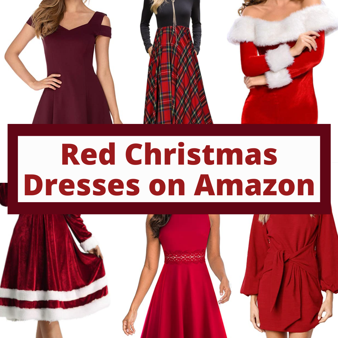 the best red dresses on Amazon for Christmas