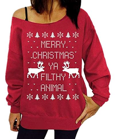Merry Christmas ya filthy animal funny Christmas Sweater