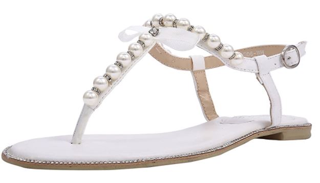 best bridal wedding sandals with pearls