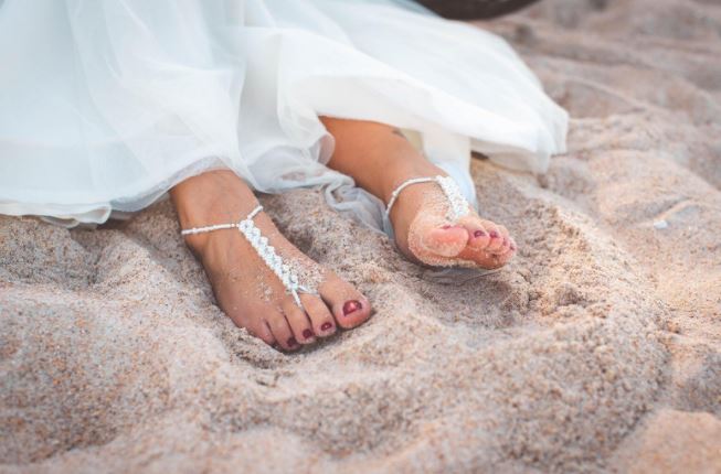 best barefoot wedding anklet shoe