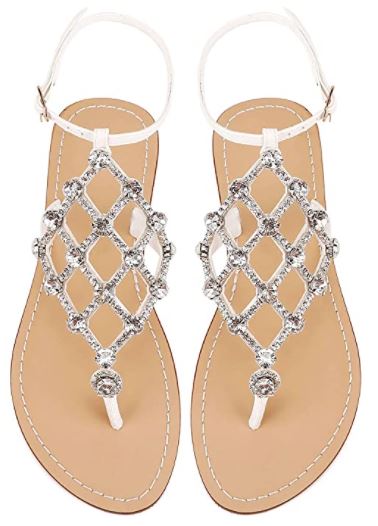 best bridal beach sandals with bling