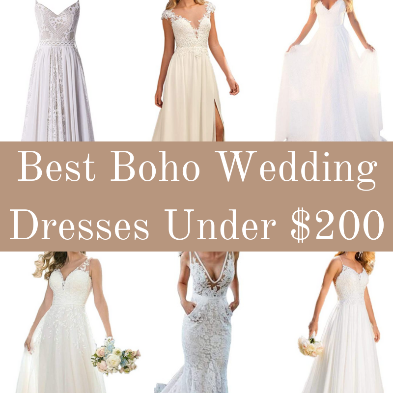 boho wedding dresses under 200