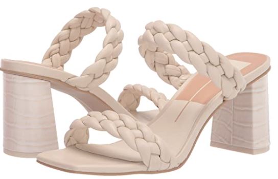 braided tan open toe sandals by Dolce Vita for weddings