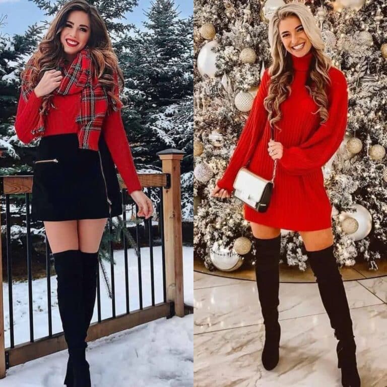 10 Sexy Christmas Outfits with Thigh High Boots