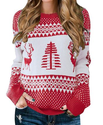 cute red and white Christmas sweater