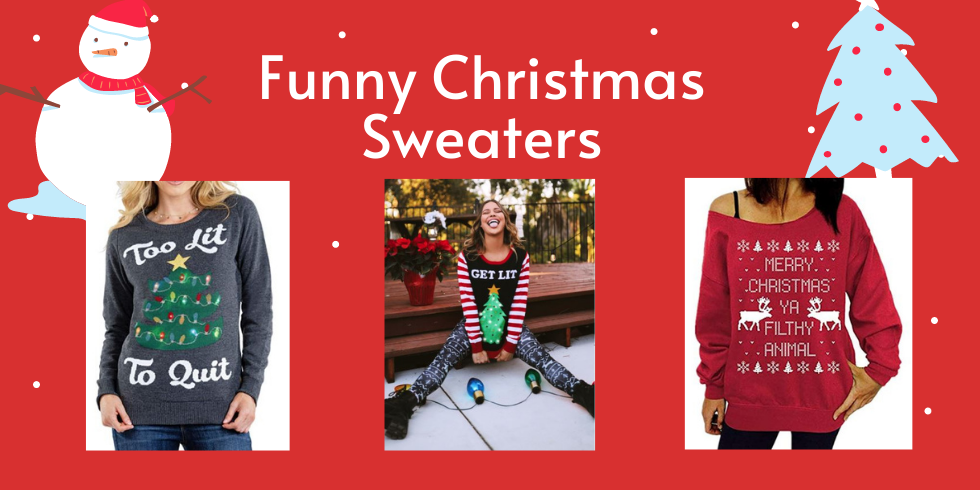 funny women's Christmas sweaters