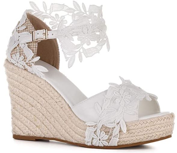 best wedding wedges with lace