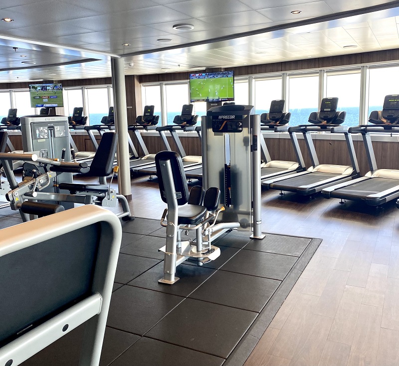 Holland America Rotterdam Ship Gym with Weights and Treadmills