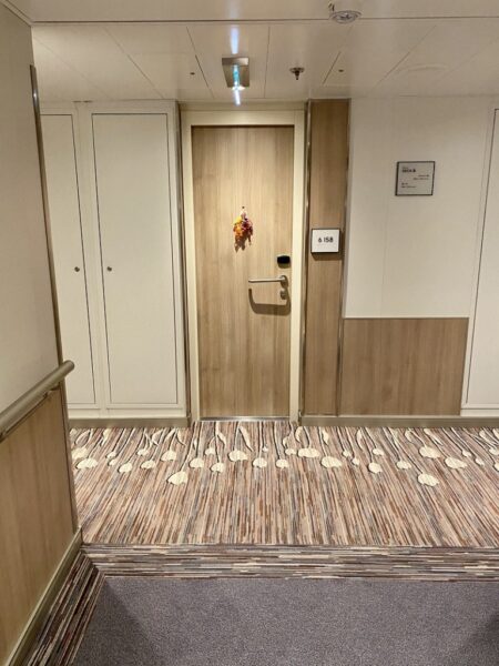 Holland America Rotterdam Ship Deck 6 with cabin door with decor