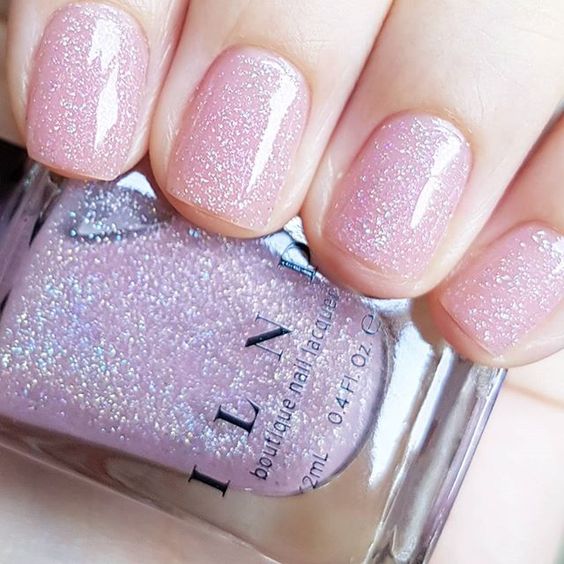 ILNP Sweet pea pink sparkly nail polish for French Fade