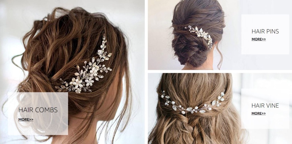 JAWAKIN Bridal hair pins, clips, and vines on Amazon