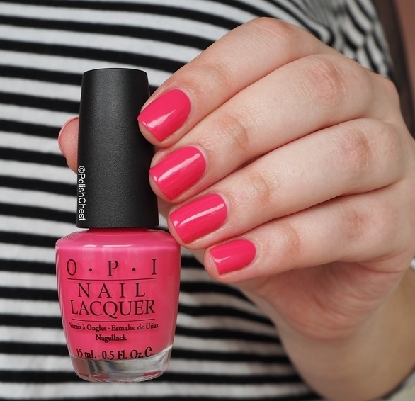 OPI bright pink nail polish for fair skin and for summer