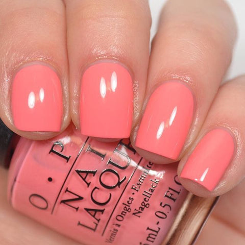 OPI coral pink nail polish for fair skin in Got Myself Into a Jam-balaya