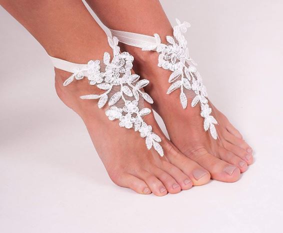 best lace wedding barefoot sandals