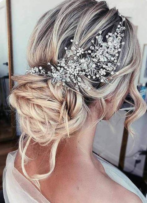 crystal and pearl wedding bridal headband