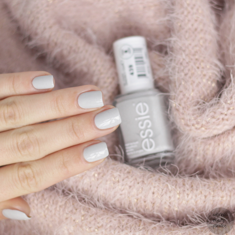 essie Go with the Flowy sparkly gray January nail polish