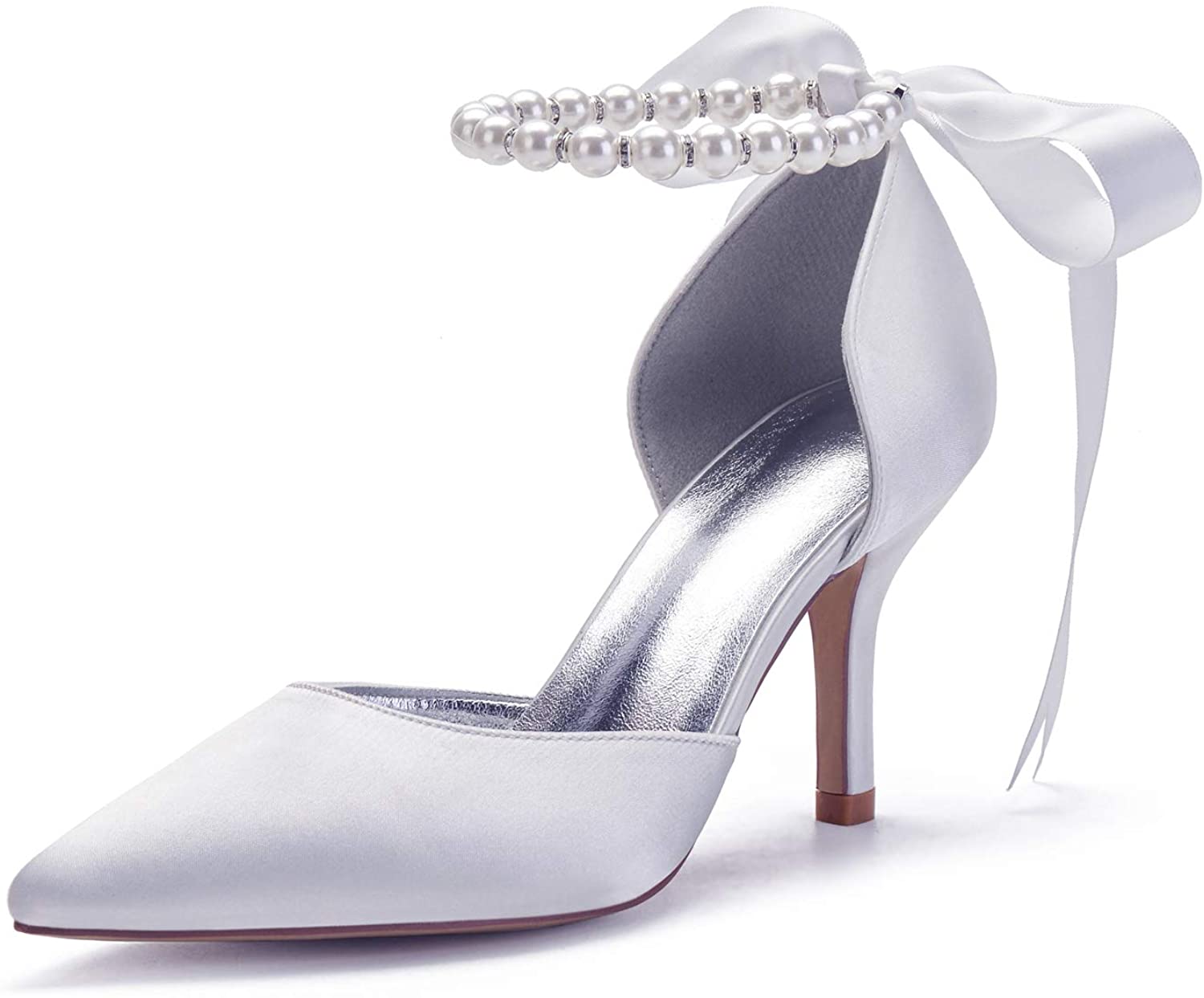 Most Comfortable Bridal Shoes with Bow: Anna’s Bridal Pearl White Wedding Shoes