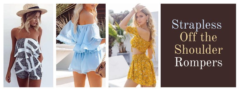 the best strapless off the shoulder rompers for women