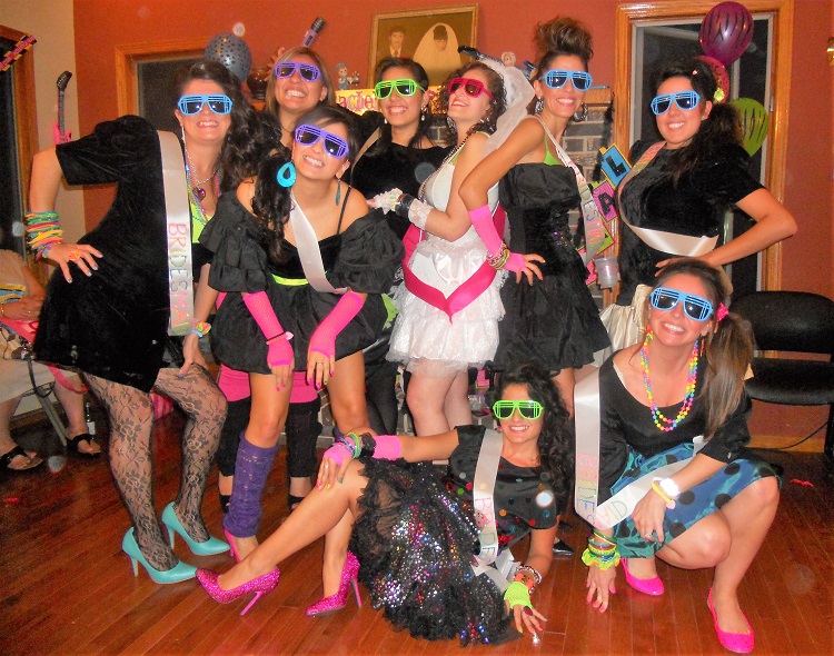 80s Bachelorette Party Outfits with Sunglasses
