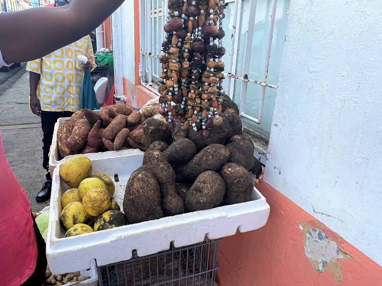 Grenada Spice Market and Necklaces for Sale
